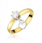 Lovrin Arany gyűrű 585 14k cirkóniával és függő szívvel 2.78g R17 ajándékba (Lovrin)