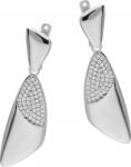 Lovrin Ezüst fülbevaló 925 Háromszögek Cirkónia Kövekkel 10, 00G női, elegáns (Lovrin 57700)
