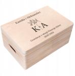 Creative Deco Esküvői doboz gravírozással Esküvői ajándék saját szöveggel uv nyomtatás 30x20 (JANCDSD130CUSTOMWEDLETTERSFBM)