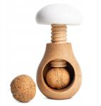 Creative Home Dió- és mogyorótörő, kézi, fa, gomba alakú, fehér, 10x7 cm (X00282LADH)