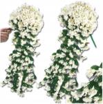  Művirágok Függő Virág Füzér Virágos Borostyán Petúnia Fehér 1db (Girlanda kwiatowa surfinia biała sztuczne)