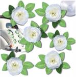 EdiBazzar Krém rózsák 6db-os művirág esküvői dekoráció szett autó Esküvő (Stroik na auto ślubne róże 6szt zestaw róż)