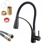 Maibang Konyhai Csaptelep Álló Fekete Rugalmas Hajlékony Kétfunkciós Kifolyócső (6003013-1)