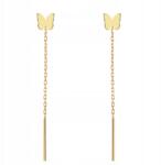 Lovrin Arany színű, átfűzős fülbevaló pillangóval, 585 14k, 0.94g, elegáns (58716338)