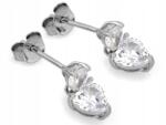 Lovrin Ezüst függő fülbevaló két szívvel és cirkóniával 925-ös finomságú, 1.67g súlyú, ajándéknak