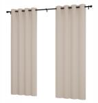 NOW-ART Kész függöny 145x180 karikákkal, sima matt függöny nappaliba (LEN-1 Jasny beż 180)