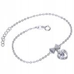 Lovrin Divatos ezüst 925 karkötő szívvel és masnival, cirkóniákkal díszítve