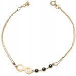 Lovrin Arany női karkötő 585 dupla lánccal, végtelen jellel és szívvel (64285767)