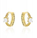 Lovrin Arany fülbevaló 585 fonott karika cirkóniával, elegáns ajándékba 14 karátos (Lovrin)