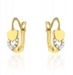 Lovrin Szív alakú fülbevaló cirkóniával, 585-ös sárga arany, 1.09g (58714759)
