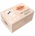 Creative Deco Fából készült doboz Halloween cukorka, emlék, ajándék gyerekeknek 30x20 cm (JANCDSD130CUSTOMHLWNSKELETONFBM)