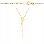 Lovrin Arany Nyaklánc Kör Medállal, Nyakkendő Stílusú 585 14k 1.48g Hosszú Szemcsés Lemez Díszítéssel Ajándék (58718601)