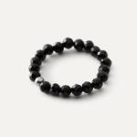 Giorre Rugalmas gyűrű ezüst 925 fekete kövek platina gömb Giorre (5905804384309)