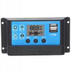  Szolár töltésvezérlő 12/24V LCD 30A Usb (TZKHE7400)