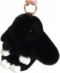 EdiBazzar Nyuszi kulcstartó táskához, fekete női bojtos pomponos táskadísz (5904555959873)