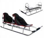 Skyline Alumínium szánkó háttámlával, iker matraccal, fekete színben, LED-del, ajándék gyerekeknek (SD0001)