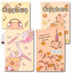  Jegyzetfüzet Szett 4 db Kapibara vegyes színek vonalas 60 oldalas A5-ös (Notes Zeszyt 4 sztuki Kapibara mix kolorowy)