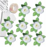 EdiBazzar Krém rózsák Esküvői Szett 9db sál tüll esküvői dekoráció autó (Stroik na auto ślubne róże zestaw róż 9szt)