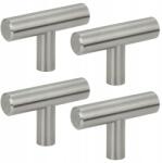 B&B 4 db bútorfogantyú, fém korlát, szálcsiszolt ezüst szekrénygombok (Z4 G105 BS)