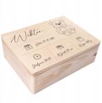 Creative Deco Emlékdoboz születésre, ajándék keresztelőre, anyakönyvi kivonat Uv nyomtatással, 40x30x14 cm (JANCDSD140BCUSTOMBEARLINEFBM)