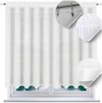 NOW-ART Egyszerű függöny szegéllyel 160x300 klasszikus, egyenes függönyök szalaggal, fehér (5090)