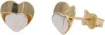 Lovrin Arany fülbevaló 585 szív 3D fehér arannyal, divatos minta, ajándék neki (Lovrin 60850)