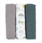 Petite&Mars Bambusz muszlin pelenka szett 3 db-os Moussy zöld 68x68 cm (8596202005865)