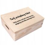 Creative Deco Gravírozott doboz saját szöveggel, születésnapi ajándék, Uv nyomtatás, 40x30x14 cm (JANCDSD140CUSTOMWISHTEXTBOXFBM)