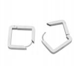  Négyzet alakú fülbevaló sebészeti acélból, ezüst színben (98533)