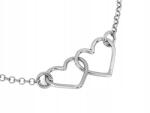 Lovrin Ezüst nyaklánc 925-ös, két szívvel, 2.86g, 44-es méret, divatos ajándék (60206436)