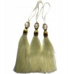 Gipiurowo Aranyszínű gyöngyökkel díszített fülbevaló, krémszínű, 12 cm (chwost)