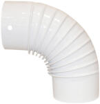 ZOMANC Füstcső könyök 90° - 118 mm átmérő, 0, 6 mm vastag, fehér (87216)