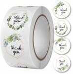  Matrica szett 500 db-os tekercses ajándék kerek Diy Thank You fehér