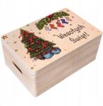 Creative Deco Karácsonyi doboz gravírozott üdvözlettel ajándék Karácsonyra 30x20x14 cm (CUSTO0701)