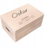 Creative Deco Gravírozott doboz születési emlék ajándék keresztelő évforduló születésnap 30x20 (JANCDSD130CUSTOMDOTSIMPLEFBM)