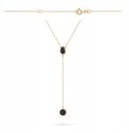 Lovrin Arany nyaklánc 585-ös agáttal, csepp és kör alakú, 1.52g, elegáns ajándék (58719275)