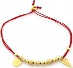 Lovrin Piros zsinóros, 925-ös aranyozott ezüst karkötő charmokkal (Lovrin)