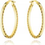 Lovrin Arany fülbevaló 585 ovális, oldalán barázdált, elegáns ajándék (Lovrin)