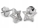Lovrin 925-ös ezüst fülbevaló csillagok cirkónia kövekkel, stekkeres, 1.30g ajándéknak is kiváló