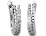 Lovrin Női ezüst fülbevaló 925, hosszúkás, két soros cirkónia kövekkel, divatos nőknek (Lovrin 67812)