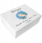 Creative Deco Ajándékdoboz elsőáldozásra, borítékok, emlékek, Biblia, nyomtatott mintával, 40x30x14 cm (JANCDSD140BCUSTOMCOMUNIONPRAYFBM-W)