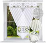 NOW-ART Kész függöny Ażur 160x120 Panel cirkónia kövekkel, filc nappaliba, glamour függöny (Firany gotowe białe filc panel krótki)