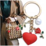 EdiBazzar Kulcstartó, Táskadísz Ajándékba, Piros Szív Medál (Brelok do kluczy czerwone serce na dzień mamy)