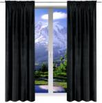 NOW-ART Velúr függönyök 140x230 kész függönyök velúrból, ráncolóval, erkélyre, szett (5903682210758)