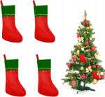  4 darabos, zöld-piros karácsonyi harisnya szett kandallóra, ajándékokhoz (gb7uy)