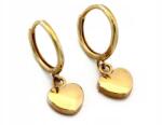 Lovrin Arany fülbevaló 375 kis karika függő, sima szívvel, kreol kapoccsal, 14 karátos (50750546)