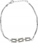 Lovrin Női dupla láncos, 925-ös ezüst karkötő opállal és cirkónia kövekkel