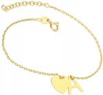 Lovrin Ezüstözött, aranyozott 925-ös ezüst karkötő szív alakú A betűvel, modern divatos mintával (Lovrin 49539)