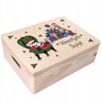 Creative Deco Karácsonyi díszdoboz ajándéknak, gravírozott karácsonyi üdvözlettel, 40x30x14 cm (JANCDSD140CUSTOMCHRISTMASSANTAFBM)