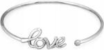 Lovrin 925-ös ezüst merev karperec "love" felirattal, kövek nélkül ajándék (Lovrin)